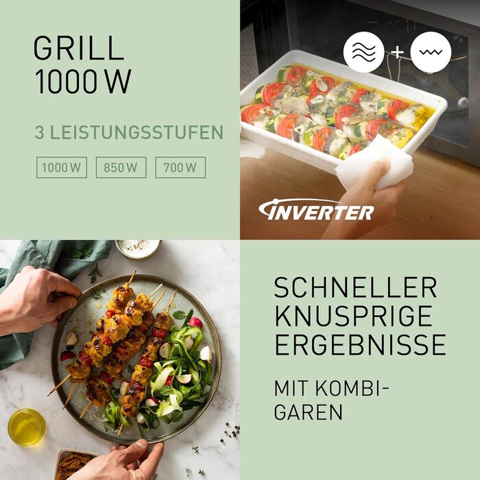 Мікрохвильова піч Panasonic NN-GD35HBGTG з грилем та функцією пароварки, 23 літри, біла