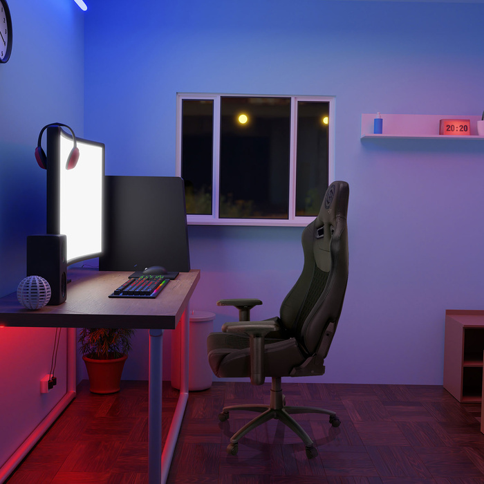 Ігрове крісло / Офісне крісло GAMEBREAKER SX 04 Тканина / Штучна шкіра Чорний hjh OFFICE