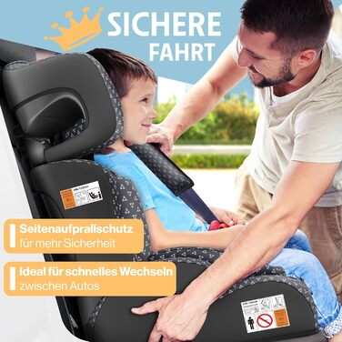 Автокрісло KIDIZ® Triangle Premium для дітей 9-36 кг (1-12 років), група 1/2/3, ECE R129/03, універсальне, антрацит