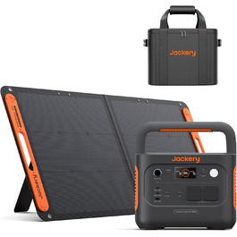 Jackery Explorer 1000: Портативна електростанція з акумулятором 1002Wh, 230V/1000W (2000W пік), USB, QC, для кемпінгу та подорожей (E1000 v2+100W+сумка)