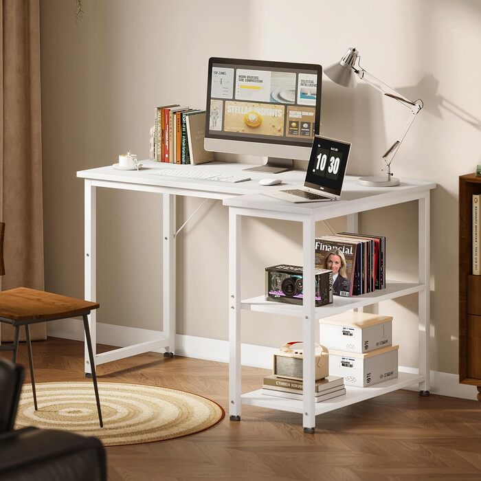 Ігровий стіл Coleshome, кутовий, з обертовим ящиком, 100x70 см, білий