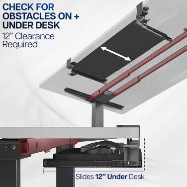 Висувна платформа для клавіатури VIVO, 27 x 11 дюймів (біла), кріплення на струбцині, MOUNT-KB05W