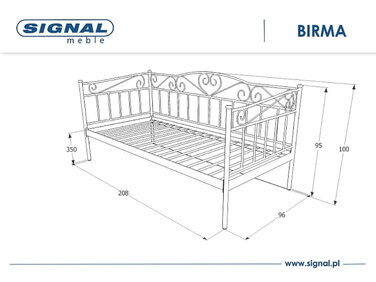 Ліжко BIRMA 90X200 чорне