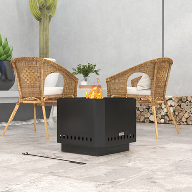 Вогнище, кострище з мітлою, 48 x 48 x 41 см, чорне