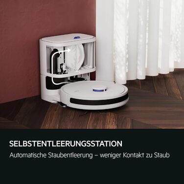 Робот-пилосос AEG AR71UW2SW з функцією миття, WiFi, LiDAR, автоматичною станцією очищення, потужність 4000 Па, 14,4 В, до 175 хв, до 140 м², бак 0,28 л, білий