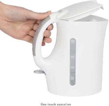 Бездротовий чайник 1 літр Бездротовий 900 Вт білий фільтр від накипу (індикатор рівня води, захист від перегріву, автоматичне вимкнення, захисна відкидна кришка)