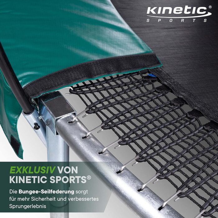 Батут Kinetic Sports Bungee Safety Elite Ø 244 см - Безпечний батут для дітей та дорослих, зелений, AirMAXX, для саду