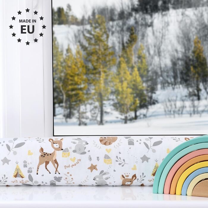 Подушка для сну-валик Totsy Baby (300 см), бавовняна подушка для підтримки тіла та шиї, Oeko-Tex, принт Олень