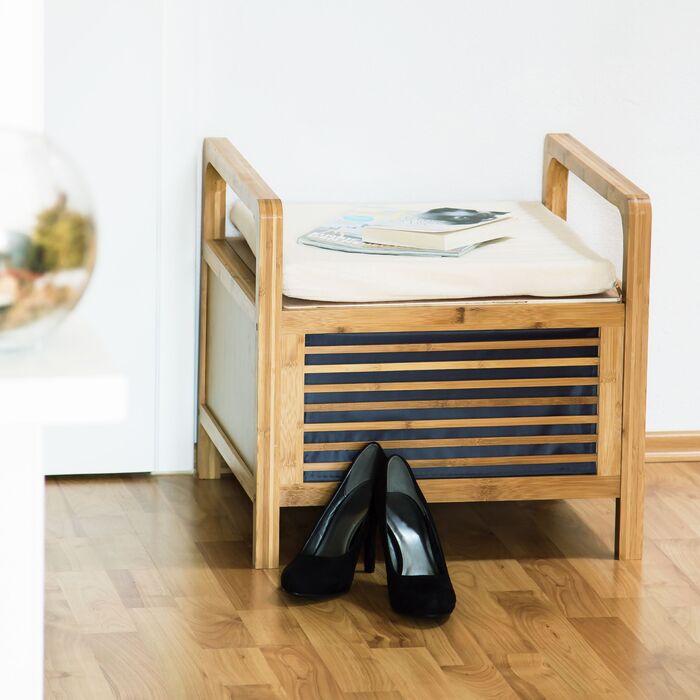 Relaxdays Бамбуковий пуф з місцем для зберігання