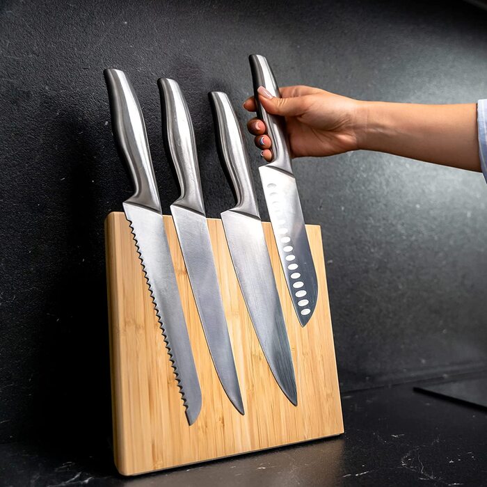 Блок магнітних ножів Coninx без кріплення-блок ножів з магнітним тримачем для ножів, що забезпечує безпеку, чистоту і порядок.