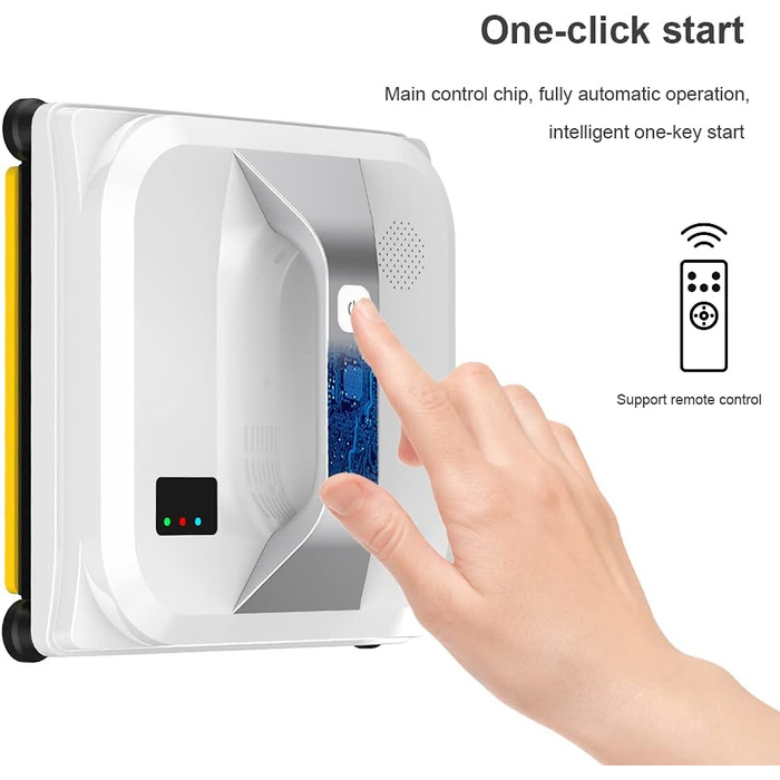 Робот-мийник вікон Topchances - розумний робот для миття скла з керуванням через додаток та пультом. Автоматичний миття вікон для дому та вулиці, підходить для високих вікон та стель. Магнітний, білий.