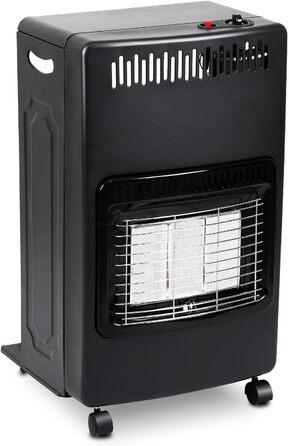 Газовий опалювальний камін з 3-ма рівнями регулювання потужності 1400-4200 Вт, об'єм нагріву до 80 м³, сумісний з балонами бутан/пропан до 10 кг, з газовим редуктором та шлангом