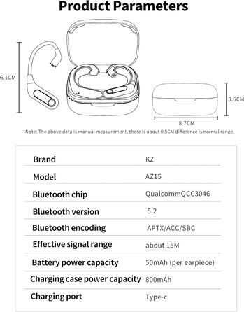 Адаптер KZ AZ15 Bluetooth 5.2 для навушників HiFi IEM, сумісний з KZ ZS10 PRO/ZSN Pro X/ZSN PRO/ZSX/ZAX