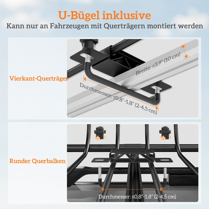 Універсальний багажник на дах авто з вітрозахистом, вантажопідйомністю до 150 кг, розміром 116 x 92 x 11,5 см, чорного кольору, підходить для позашляховиків та пікапів.