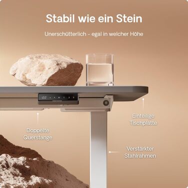 Стол Desktronic Homeone з регулюванням висоти, 160x80 см – електричний, з USB-портами, чорно-білий