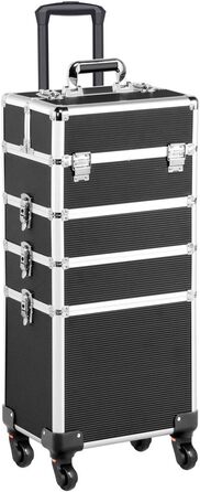 Косметичка-органайзер Yaheetech 4 в 1: велика, для косметики, прикрас, макіяжу, перукарів, ручна клада, чорна