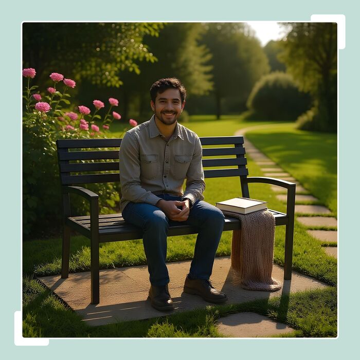 Лавка для саду Relaxdays з WPC та металу