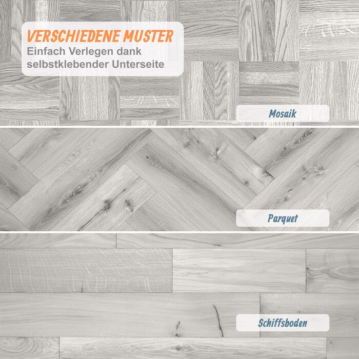 Вініловий підлоговий декор Relaxdays з самоклеючою основою та дизайном під дерево