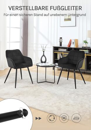 Крісла для їдальні WOLTU - 8 шт., з м'яким сидінням з велюру, металеві ніжки, для кухні, вітальні