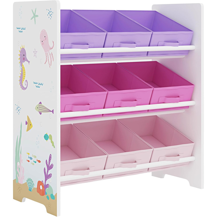 Регулятор для дитячої кімнати en.casa Boiro з 9 коробками для іграшок, 60 x 62 x 30 см, дизайн 