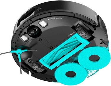 Робот-пилосос та робот-мийник Cecotec Conga M100 X-Treme з AI та керуванням через додаток. Потужність всмоктування 20000Pa, штучний інтелект, силіконова щітка Anti-Tangle, обертові мопи, автономність до 220м²