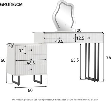 Сучасний туалетний столик ModernLuxe з дзеркалом та 5 шухлядами (100x76x40 см)