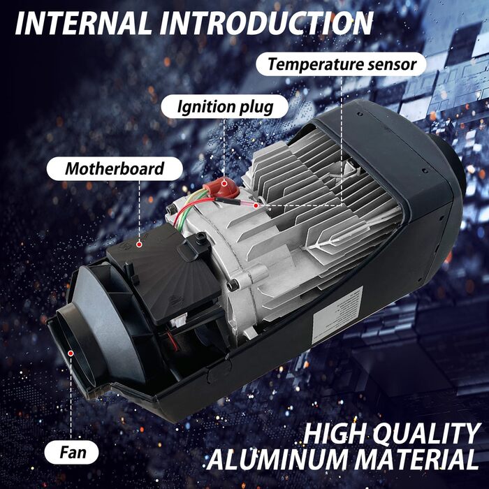 Дизельний опалювач Triclicks 12V 5kW з LCD-дисплеєм та пультом керування для авто, RV, вантажівок та житлових авто