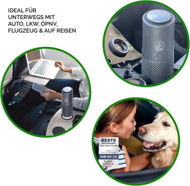 Портативний очисник повітря toGo Filter з акумулятором, компактний, для подорожей, авто, офісу. HEPA 13 фільтр, активне вугілля, для алергіків та астматиків, 15㎡