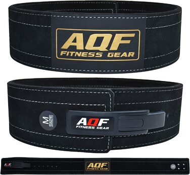 Пояс для важкої атлетики AQF шириною 10,2 см зі шкіряною підкладкою для силових тренувань, поперековий пояс із замшевою підкладкою товщиною 10 мм з пряжкою для тренувань, пояс для бодібілдингу для чоловіків і жінок XXL Чорний