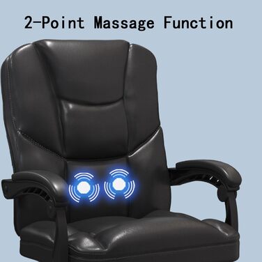 Офісне крісло JUMMICO з масажем і підставкою для ніг чорне