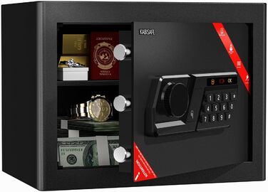 KABISAFE 25L сейф для дому: меблевий сейф з цифровим замком, полиця та сигналізація. Зберігайте цінні речі, гроші та документи безпечно.