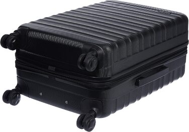 Жорсткий Спиннер Domopolis Basics, переносний розширюваний чемодан, чорний комплект для багажу на коліщатках, розміри 55 см, 68 см і 78 см, Одномісний