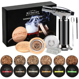 Набір для копчення коктейлів Bouron: факел та 4 види тирси для приготування димних напоїв