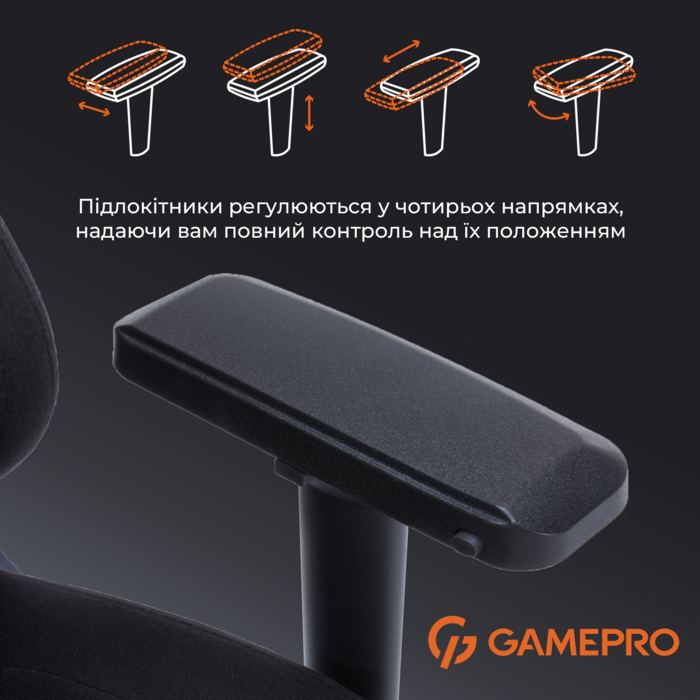 Крісло ігрове GamePro FGC750B Fabric Black