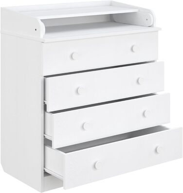 Комод для переодягання Shefa Kids 800 білий - якісний комод з пеленальним столиком для дитячої кімнати