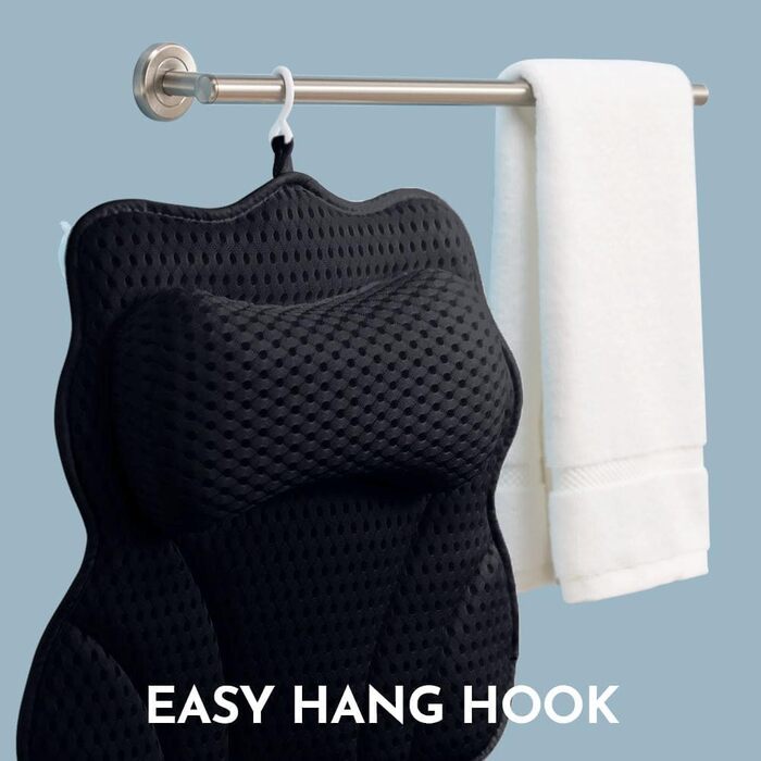 Подушка для ванни WONDERfoam з ергономічною підтримкою голови, шиї та спини, антиковзаюча, машинного прання, дихаюча, швидковисихаюча, сітчаста