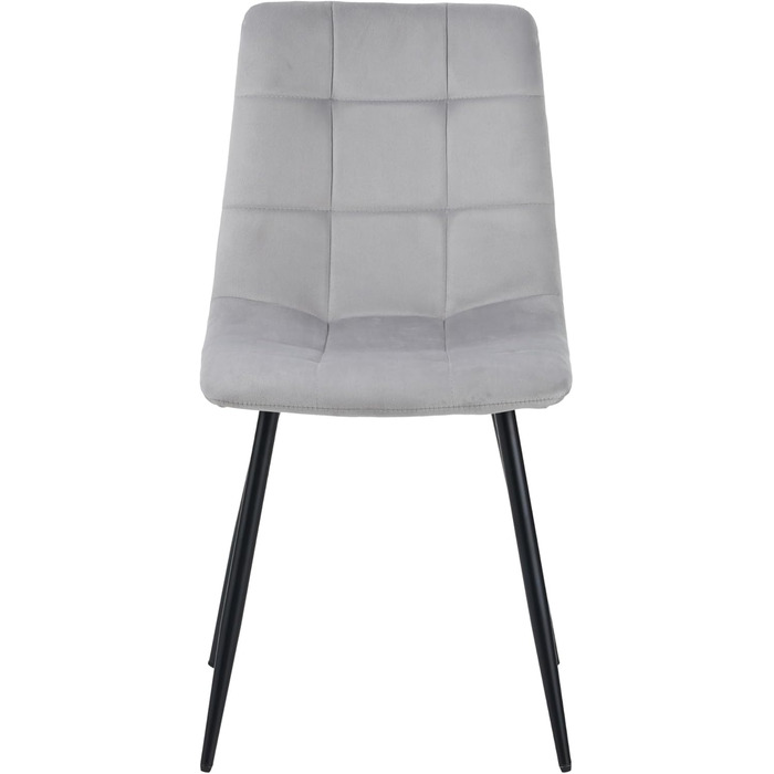 Крісло ALBATROS Bora для обідньої зони, комплект з 4 шт. Стильний дизайн у стилі вінтаж, витримує до 110 кг, м'яке крісло для кухні або обіднього столу (велюр, сірий)