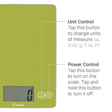 Кухонні ваги Escali 157GS Arti Glass Digital - Кухонні ваги з дисплеєм LDC - Ваги Кухонний офіс - Випічка - Хобі - Трав'яні ваги побутові ваги - 6,8 кг - Storm Grey - 23 x 16.5 x 2 см (соковитий зелений)