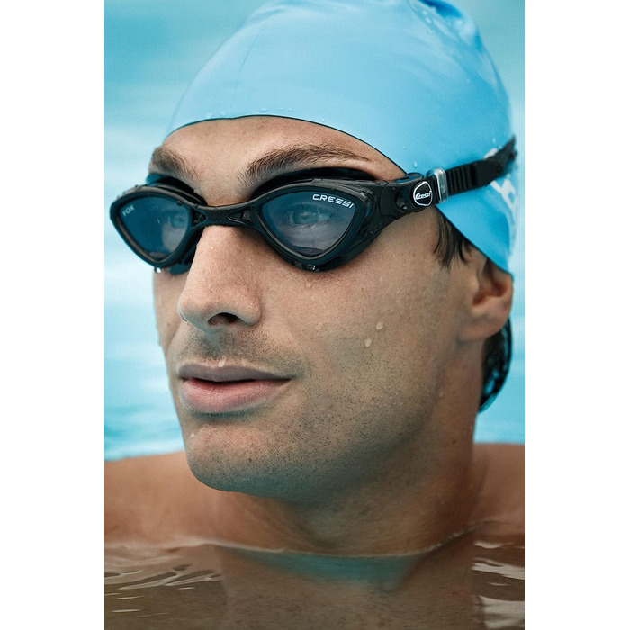 Окуляри для плавання преміум-класу Cressi для дорослих, універсальні чорні / з прозорими лінзами