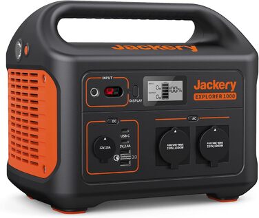 Jackery Explorer 1000: Портативна електростанція 1002Wh з вихідною потужністю 1000W (пікова 2000W), USB та QC, для кемпінгу та подорожей