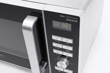 Мікрохвильова піч CASO MI 30 Ceramic Inverter, 30 л, 1000 Вт, нержавіюча сталь, срібляста - Переможець тесту Haus & Garten