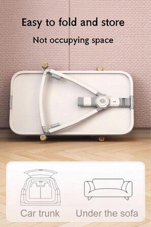 Дитяче ліжко-гойдалка GLOKID 3 в 1 з колесами, регулювання висоти та нахилу матрацу, сірий колір