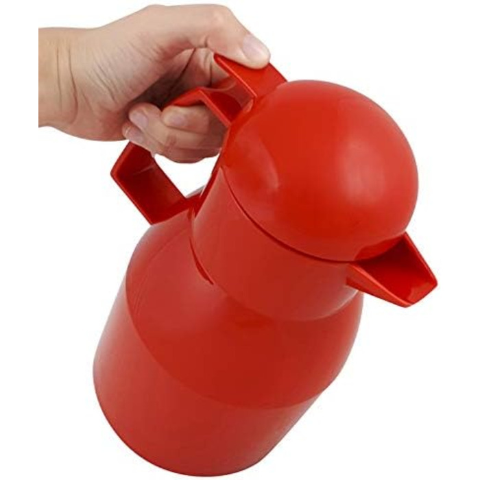 Термос Helios Top Push, 1 літр, червоний, з пластиковою ізоляцією