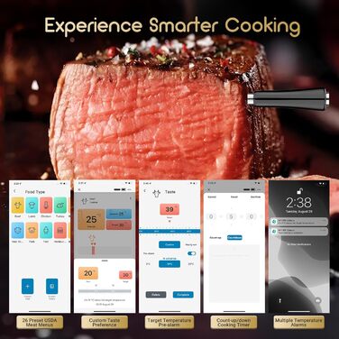 Бездротовий термометр для м'яса Inkbird INT-11P з Bluetooth, IP67, для гриля, BBQ, духовки, коптильні