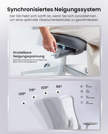 Офісний стілець ProtoArc Flexer Pro: ергономічний, з регулюванням глибини сидіння, сітчастою спинкою та підтримкою попереку - чорний