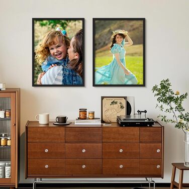 Набір фоторамок 3 шт. 70x50 см, дерев'яні рамки для фото, картин, постерів (чорні, 60x80 см)