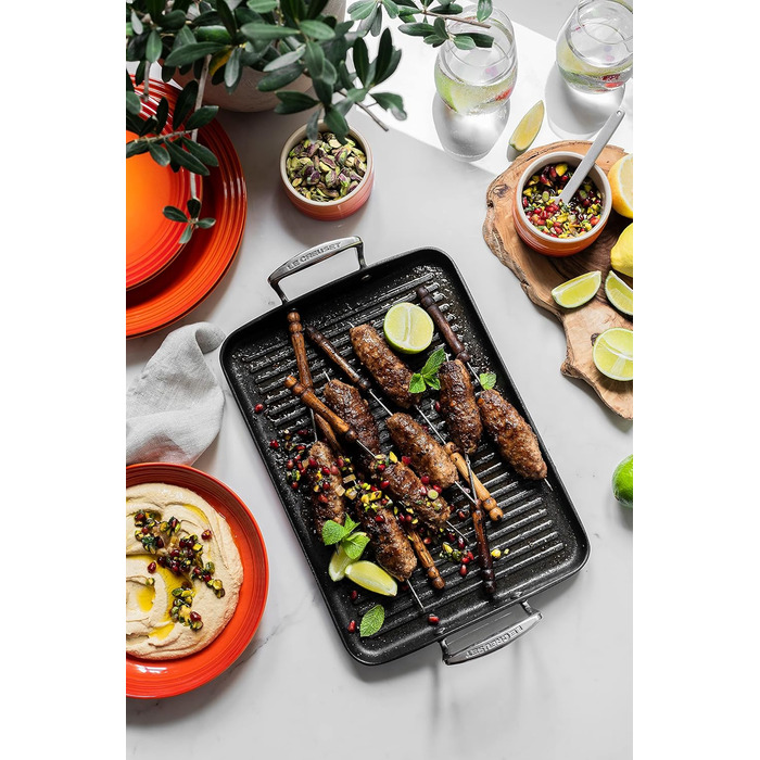 Гриль LE CREUSET з антипригарним покриттям, алюміній, 35 см, для всіх плит (вкл. індукційні), антрацит/срібло