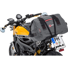 Мотоциклетна сумка Хвостова сумка/рулон багажу водонепроникний 09, включаючи клікабельний плечовий ремінь, 2 міцні ручки для перенесення, сітчасту внутрішню кишеню, велике основне відділення, темно-сірий, 60 літрів