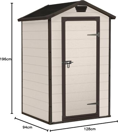 Садовий будиночок Keter Manor 4x3 м, пластиковий, коричневий - для дачі та саду
