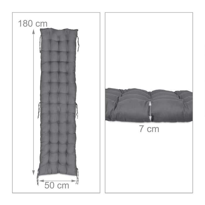 Relaxdays Накладка на банкетку сірого кольору